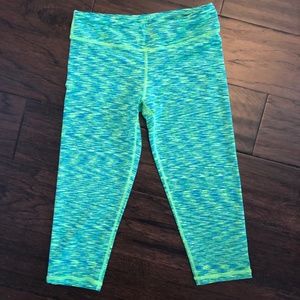 [90 Degree] Green Striped Athletic Leggings SZ S